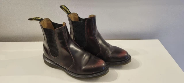 DR MARTENS KENSINGTON Flora Red Cherry Chelsea Ankle Boots Size Uk